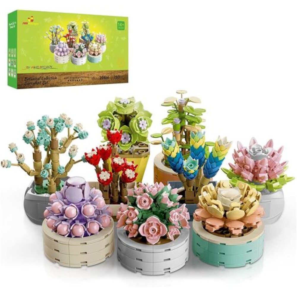 JMBricklayer Flowers Succulents Botanical Collection Building Sets, Plants